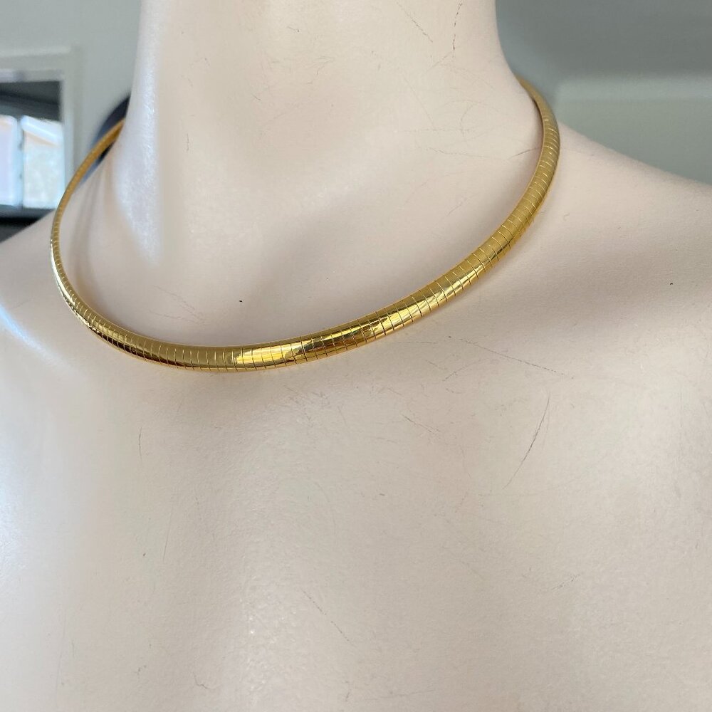 Joan Rivers Classic Gold Tone Omega Choker Necklace VTG